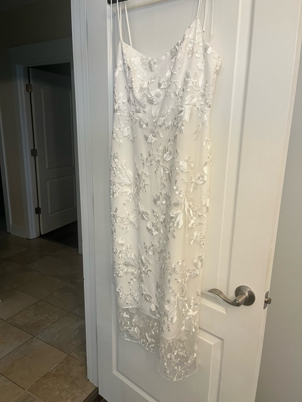 Park & Fifth White Lace Slip Dress - Picture 2 of 15